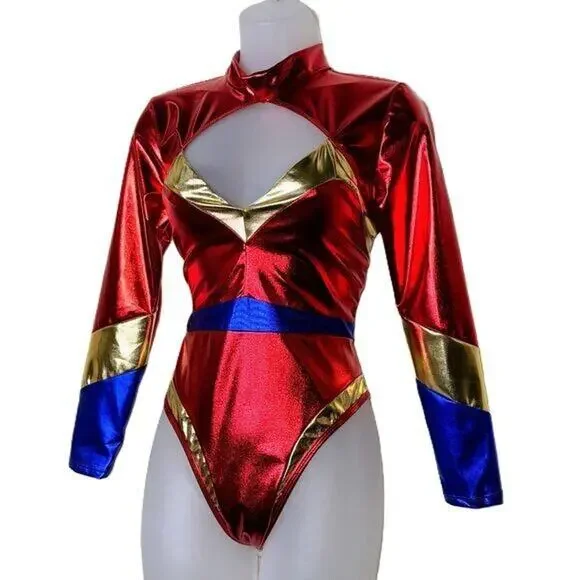 New‎ Small Wonder Woman Halloween Costume Bodysuit Superhero Feminist Cosplay - Picture 3 of 5